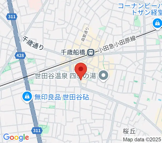 ユリミュージックキャンパス 千歳船橋教室の地図