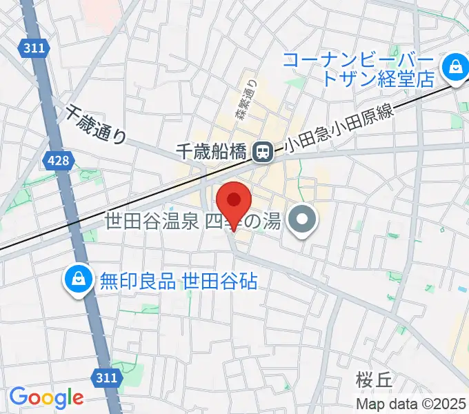 ユリミュージックキャンパス 千歳船橋教室の地図