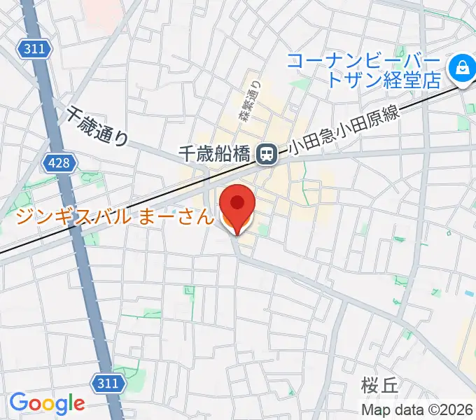 ユリミュージックキャンパス 千歳船橋教室の地図