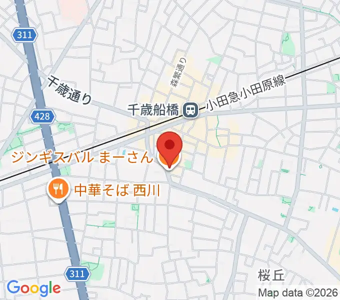 ユリミュージックキャンパス 千歳船橋教室の地図