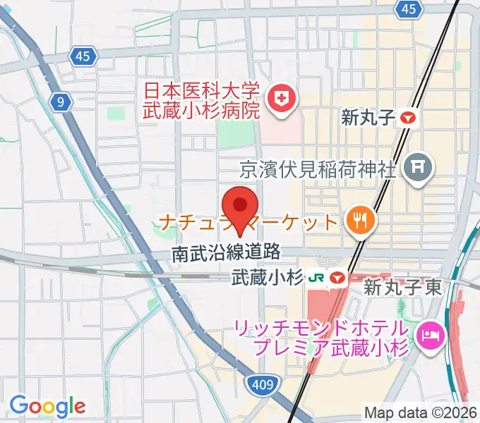 昭和音楽大学附属音楽教室 武蔵小杉校の地図