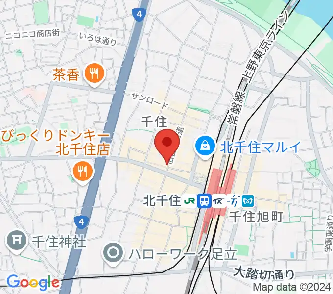 スタジオパックス北千住店の地図