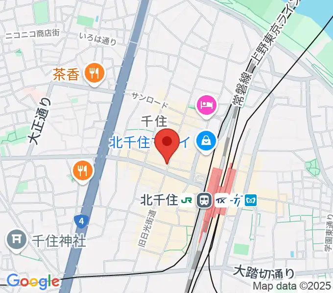スタジオパックス北千住店の地図