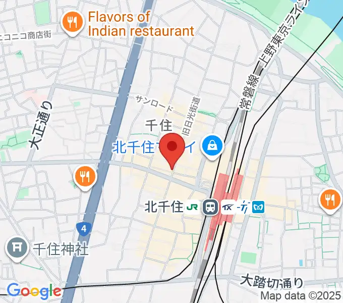スタジオパックス北千住店の地図