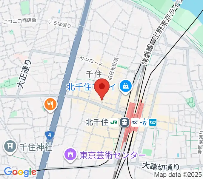 スタジオパックス北千住店の地図