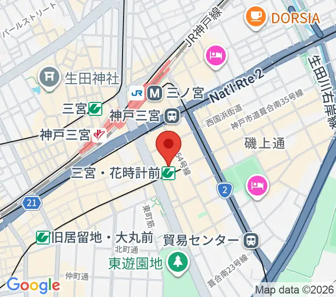 神戸国際松竹の地図