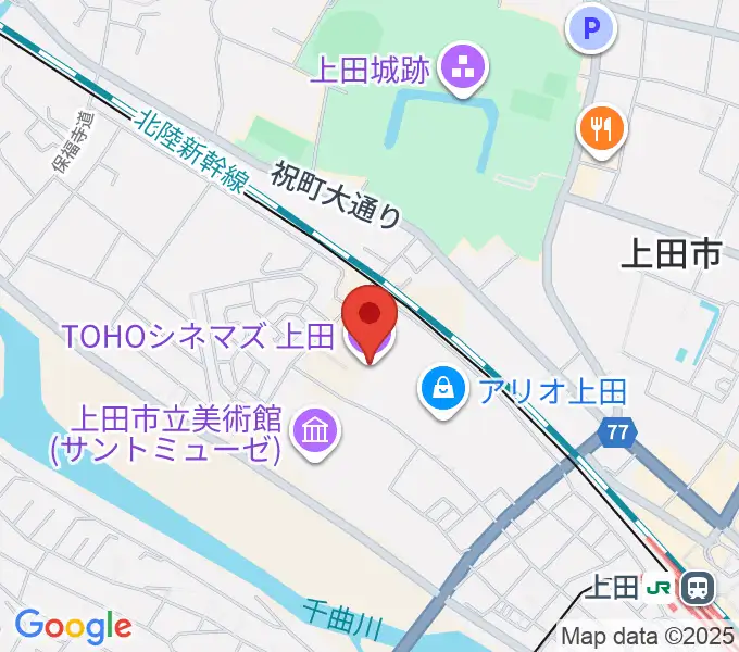 TOHOシネマズ上田の地図
