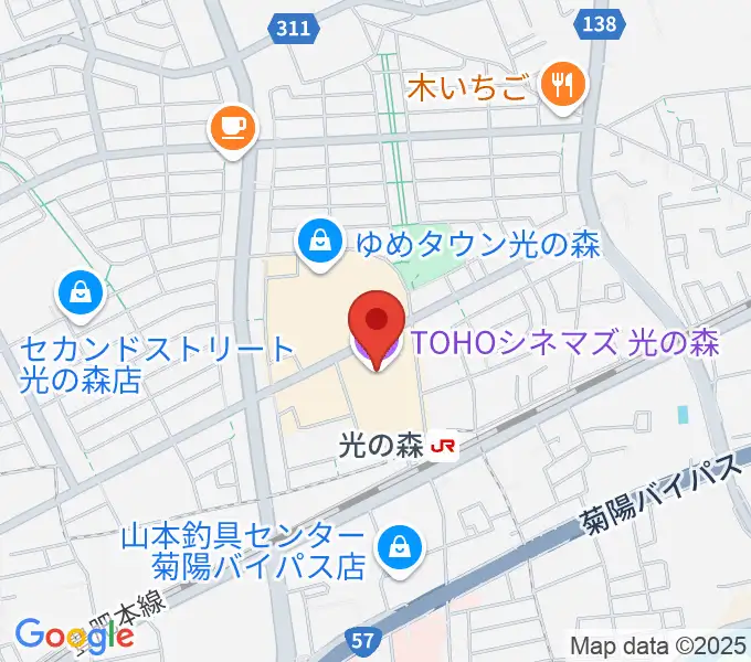 TOHOシネマズ光の森の地図