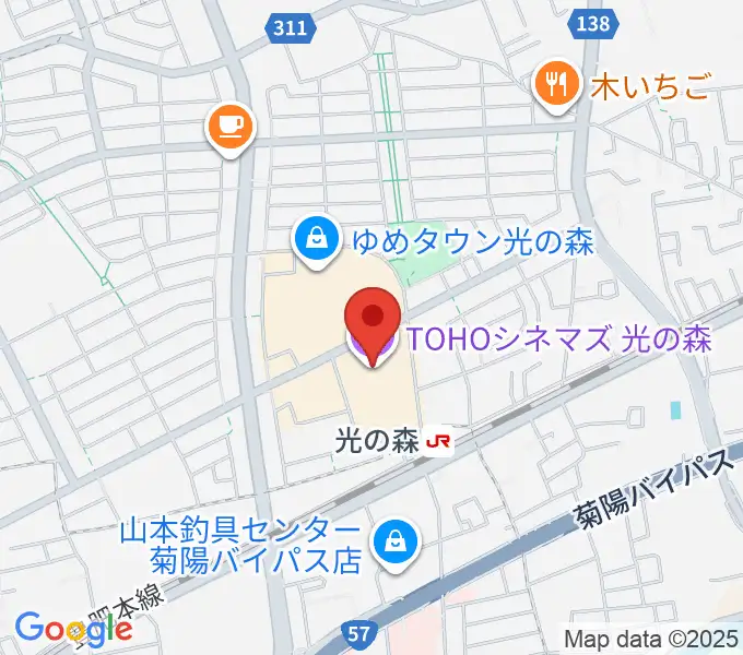 TOHOシネマズ光の森の地図