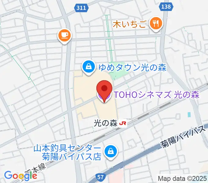 TOHOシネマズ光の森の地図