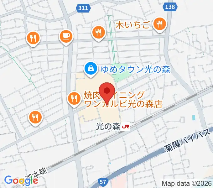TOHOシネマズ光の森の地図