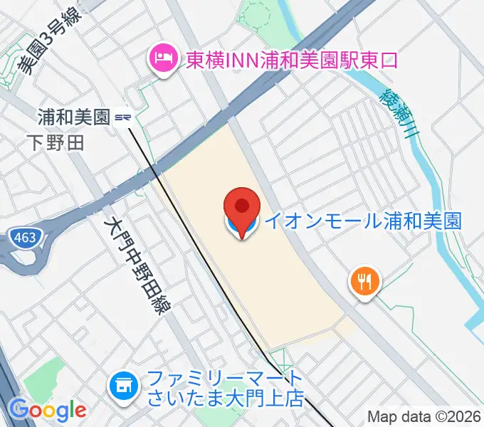 イオンシネマ浦和美園の地図