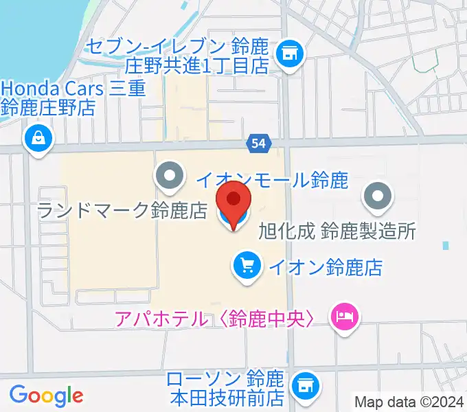 イオンシネマ鈴鹿の地図