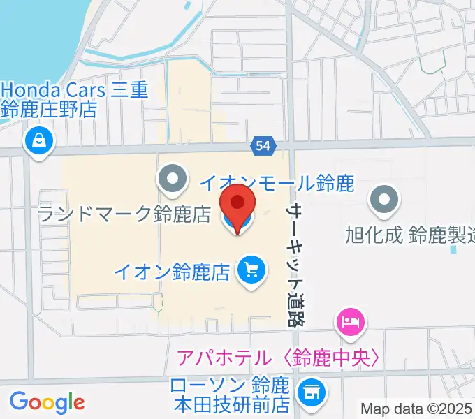 イオンシネマ鈴鹿の地図