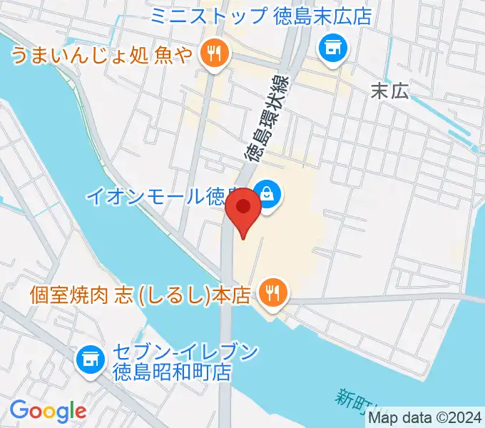 イオンシネマ徳島の地図