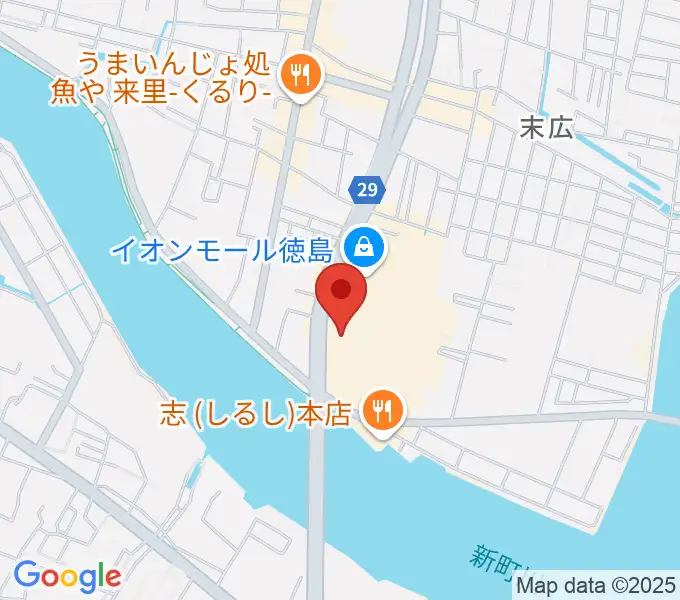 イオンシネマ徳島の地図