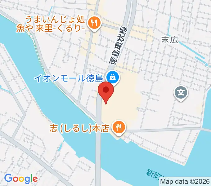 イオンシネマ徳島の地図