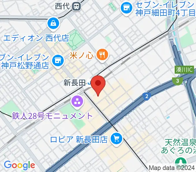 ピフレホール（長田区文化センター別館）の地図