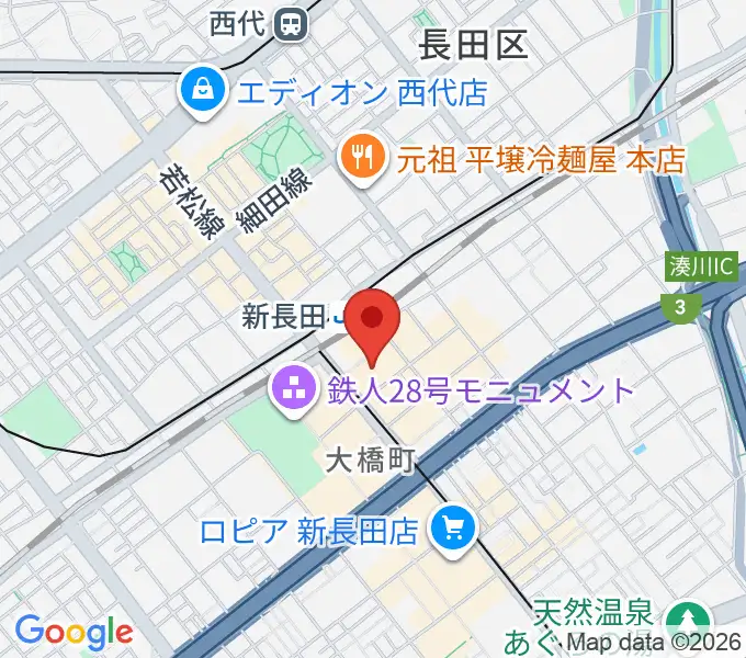 長田区文化センター別館ピフレホールの地図