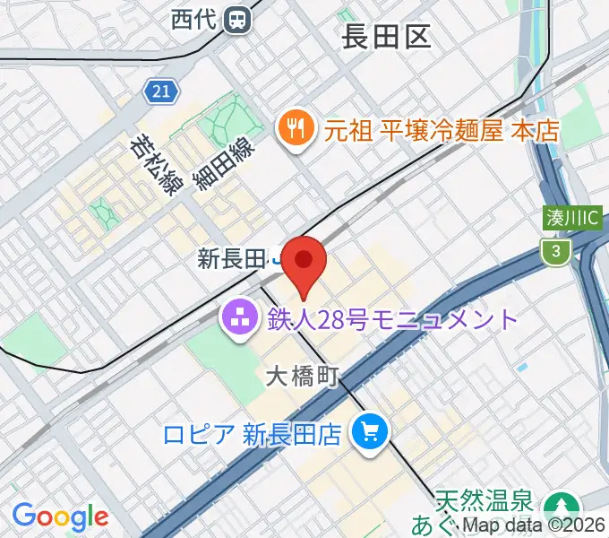 長田区文化センター別館ピフレホールの地図