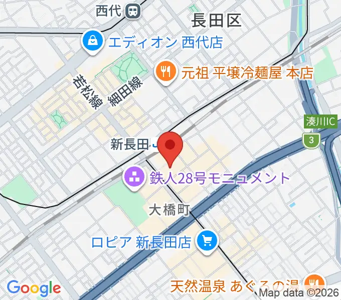 長田区文化センター別館ピフレホールの地図
