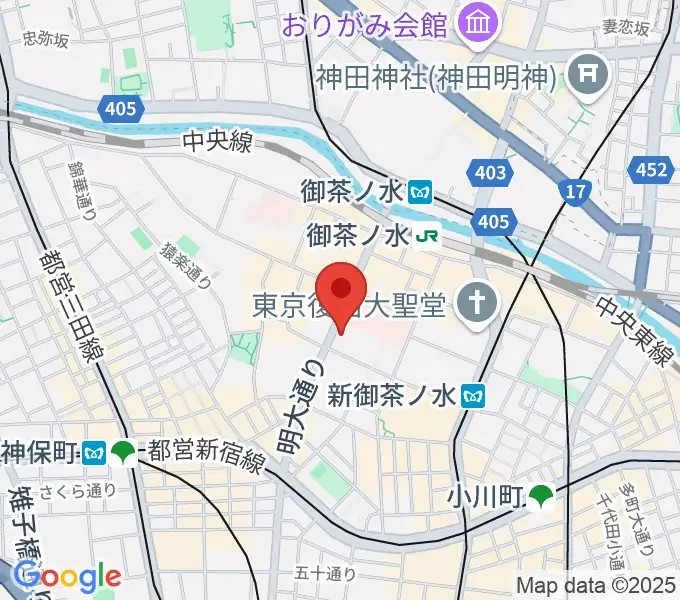 イシバシ楽器FINEST GUITARSの地図