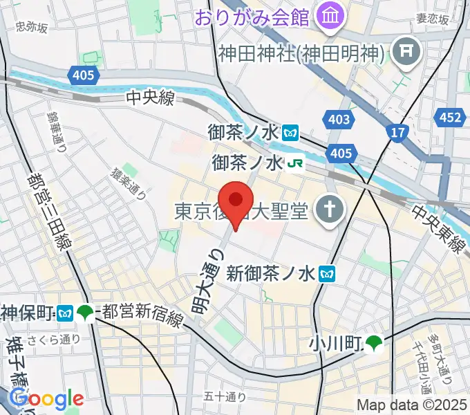 イシバシ楽器FINEST GUITARSの地図