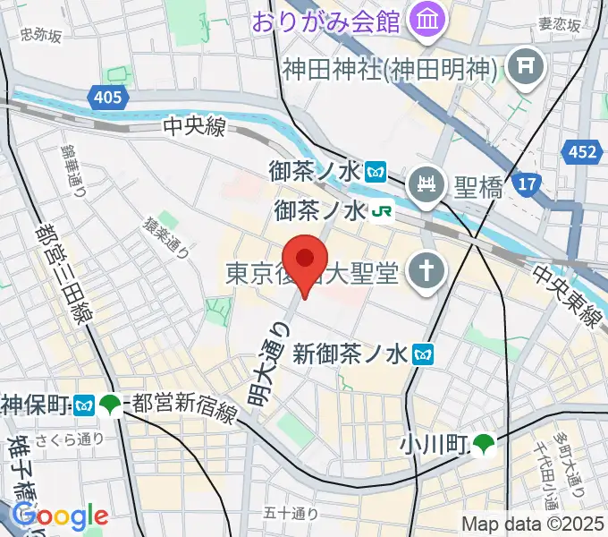 イシバシ楽器FINEST GUITARSの地図