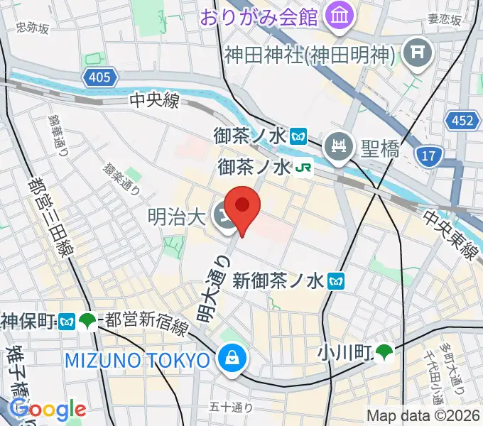 イシバシ楽器FINEST GUITARSの地図