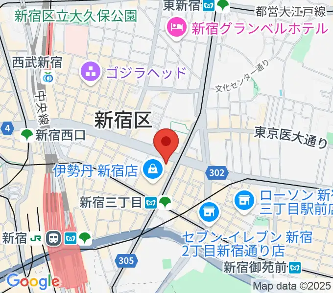 テアトル新宿の地図