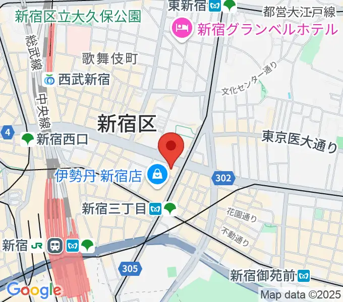 テアトル新宿の地図