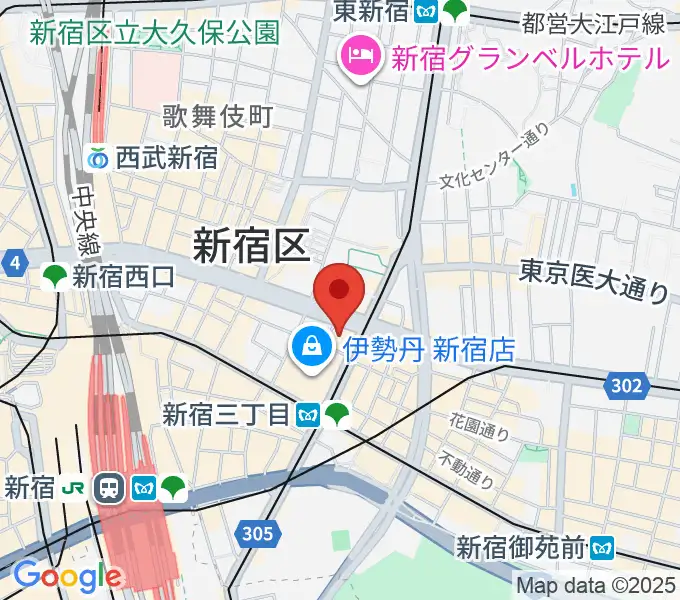 テアトル新宿の地図