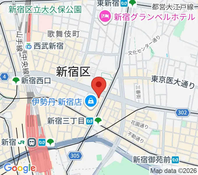 テアトル新宿の地図