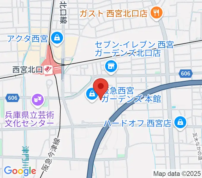 山野楽器 西宮ガーデンズ店の地図