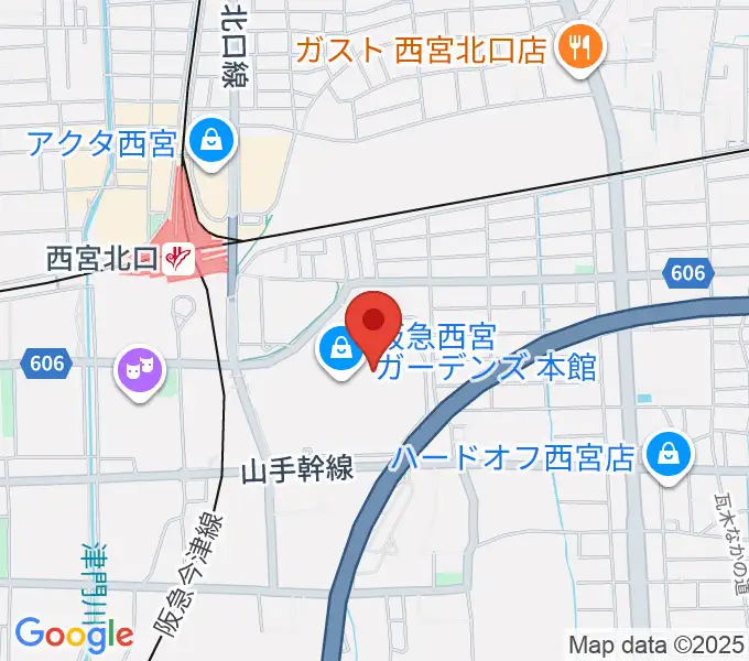 山野楽器 西宮ガーデンズ店の地図