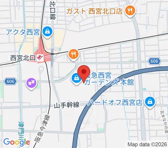 山野楽器 西宮ガーデンズ店の地図