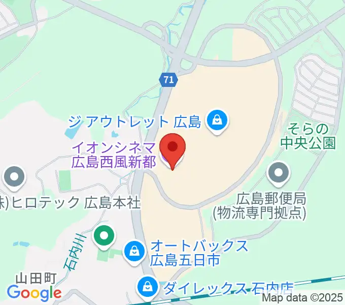 イオンシネマ広島西風新都の地図