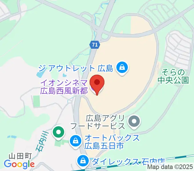 イオンシネマ広島西風新都の地図