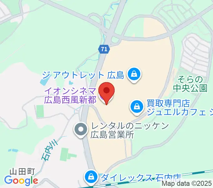 イオンシネマ広島西風新都の地図