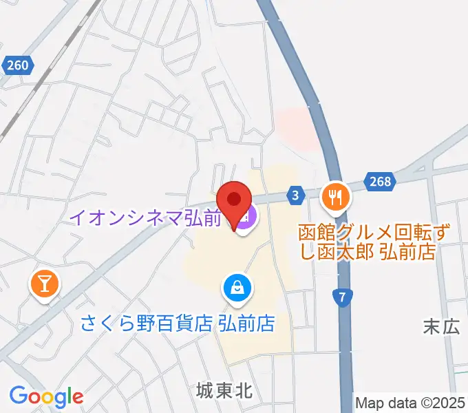 イオンシネマ弘前の地図