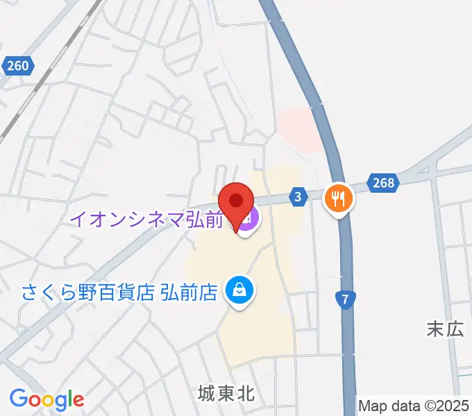 イオンシネマ弘前の地図