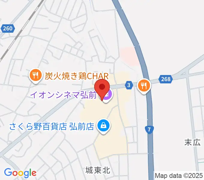 イオンシネマ弘前の地図