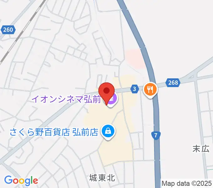 イオンシネマ弘前の地図