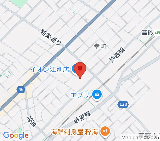 イオンシネマ江別の地図