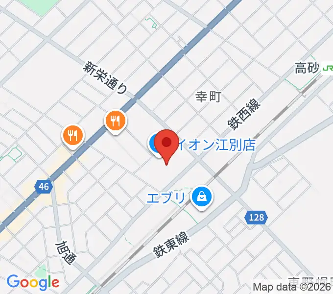 イオンシネマ江別の地図
