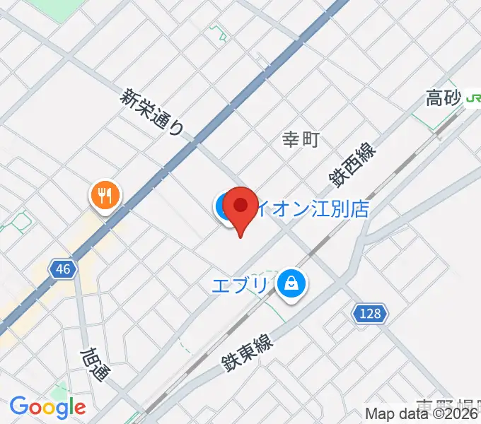 イオンシネマ江別の地図