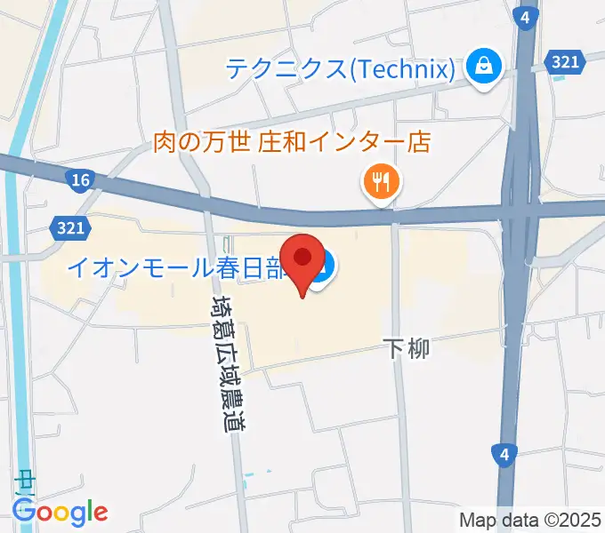 イオンシネマ春日部の地図