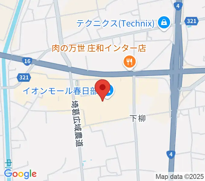 イオンシネマ春日部の地図