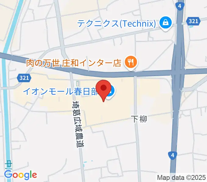 イオンシネマ春日部の地図