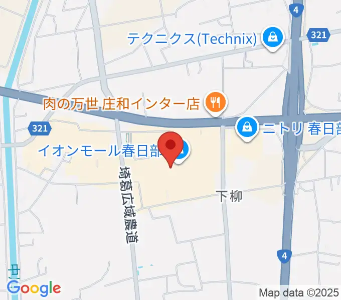 イオンシネマ春日部の地図